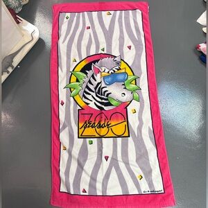 Vintage Seaside Zoo Beach Towel